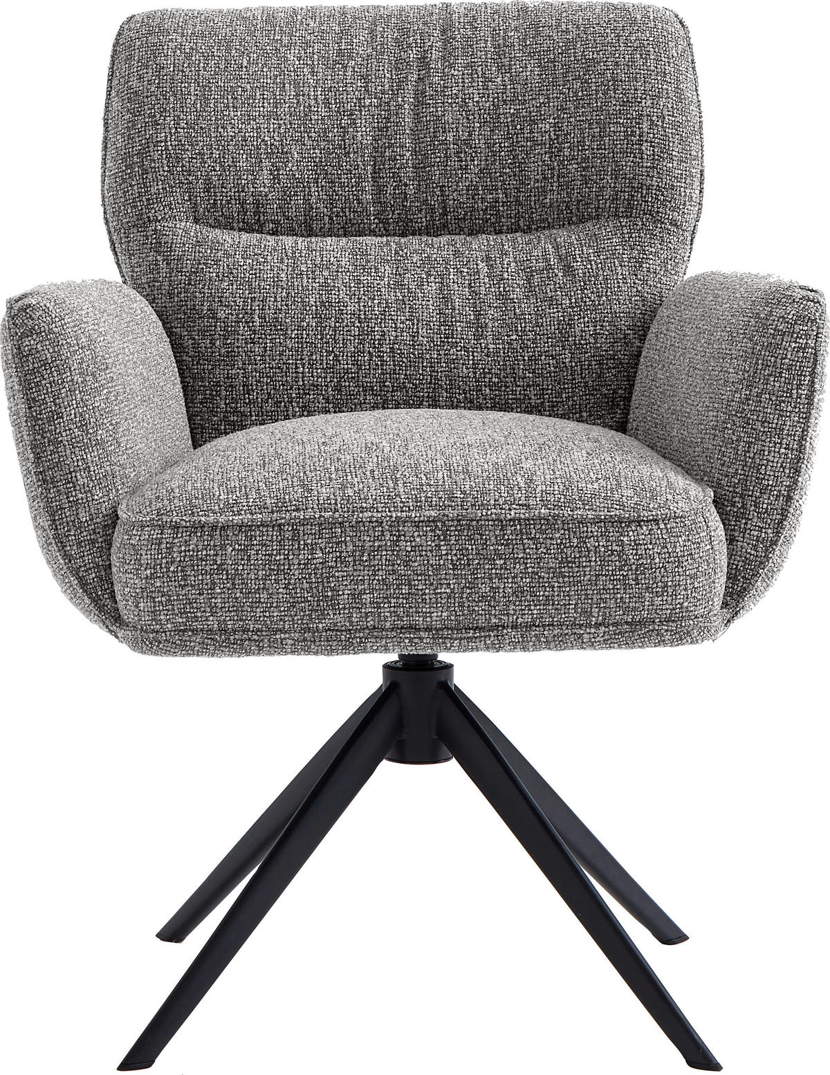 ARMLEHNSTUHL  in Eisen Leinenoptik  - Anthrazit/Schwarz, Design, Textil/Metall (67/86/68cm) - Novel