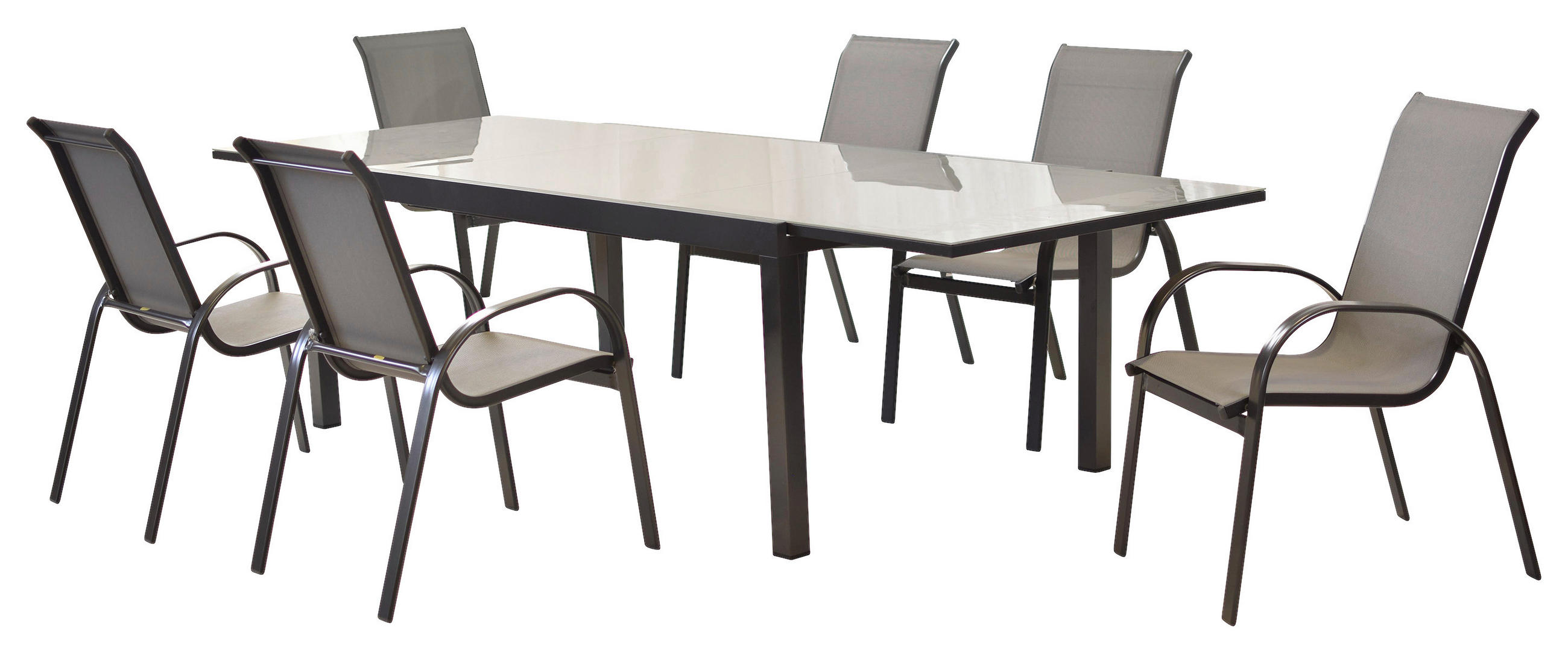 GARTENSET Aluminium - Graphitfarben/Grau, MODERN, Textil/Metall - Gardenson