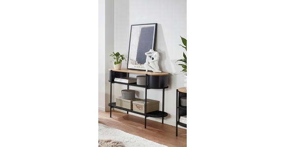 KONSOLENTISCH Naturfarben, Schwarz  - Schwarz/Naturfarben, Trend, Holzwerkstoff/Metall (100/39/76cm) - Xora