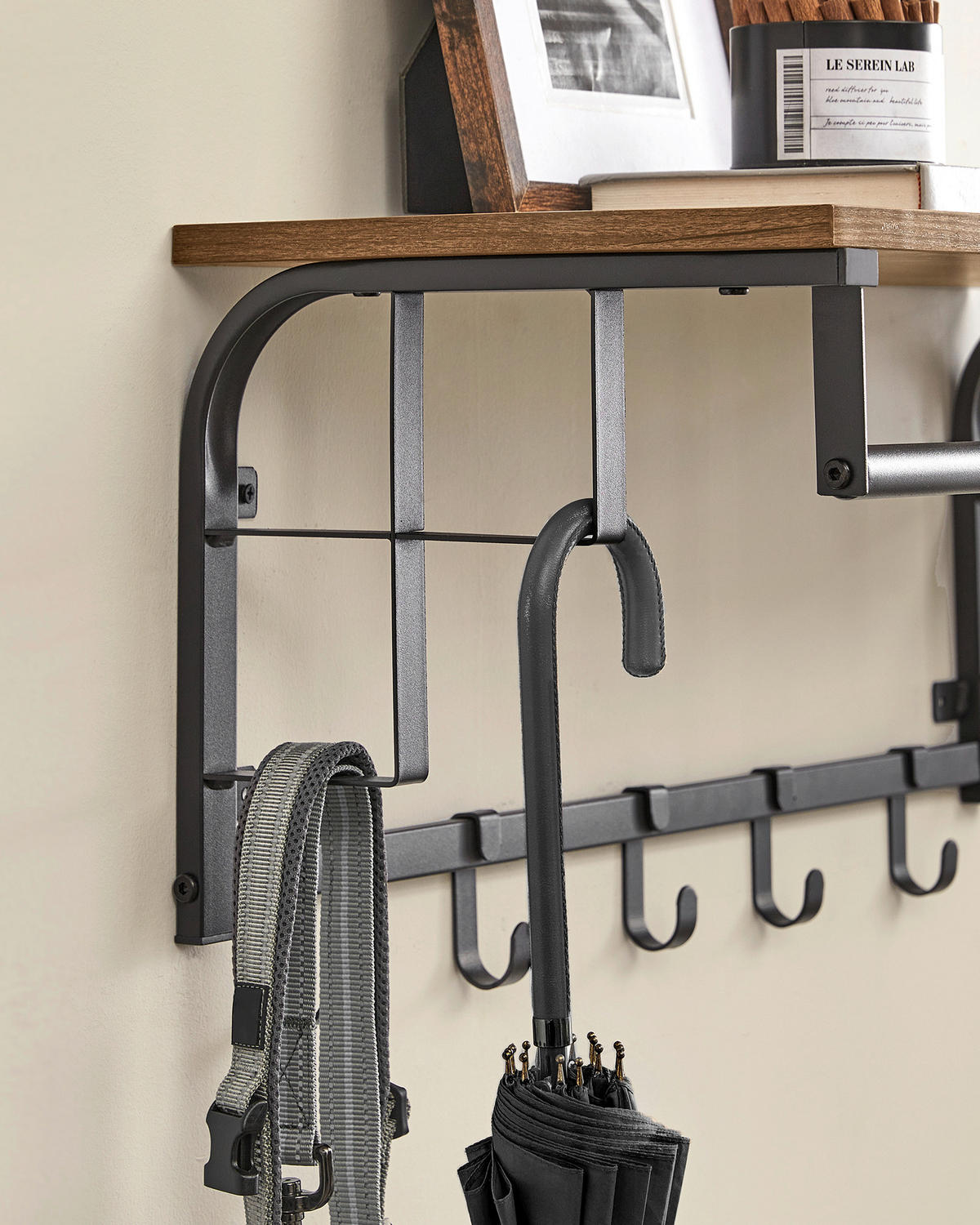 WANDGARDEROBE  in Braun, Schwarz  - Schwarz/Braun, Trend, Holzwerkstoff/Metall (80/27/30cm) - Boxxx
