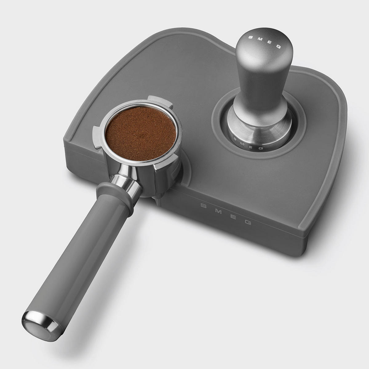 ESPRESSODRÜCKER  - Edelstahlfarben/Grau, Design, Kunststoff/Metall (51cm) - SMEG