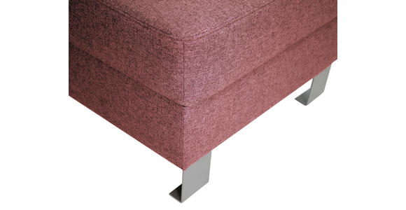 HOCKER Webstoff Hellrot  - Hellrot/Silberfarben, Design, Textil/Metall (62/41/62cm) - Xora