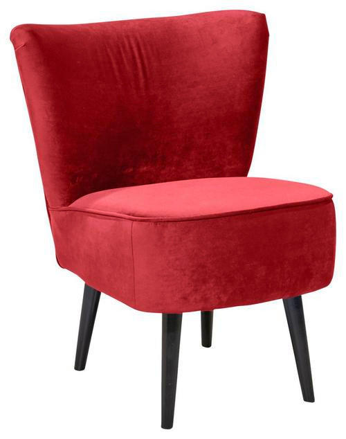 SESSEL Mikrovelours Rot    - Rot/Schwarz, Trend, Holz/Textil (65/89/70cm) - MID.YOU