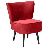 SESSEL Mikrovelours Rot    - Rot/Schwarz, Trend, Holz/Textil (65/89/70cm) - MID.YOU