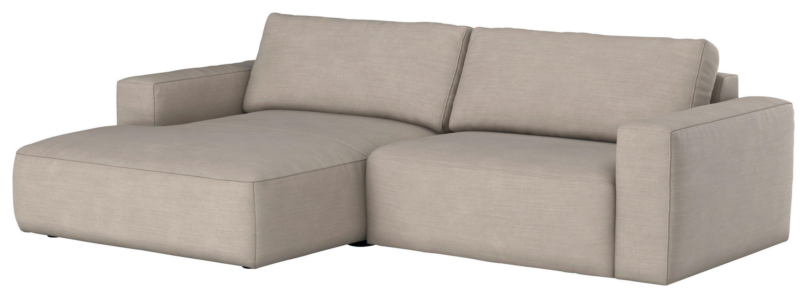 ECKSOFA Beige Webstoff  - Beige/Schwarz, MODERN, Kunststoff/Textil (175/283cm) - MID.YOU