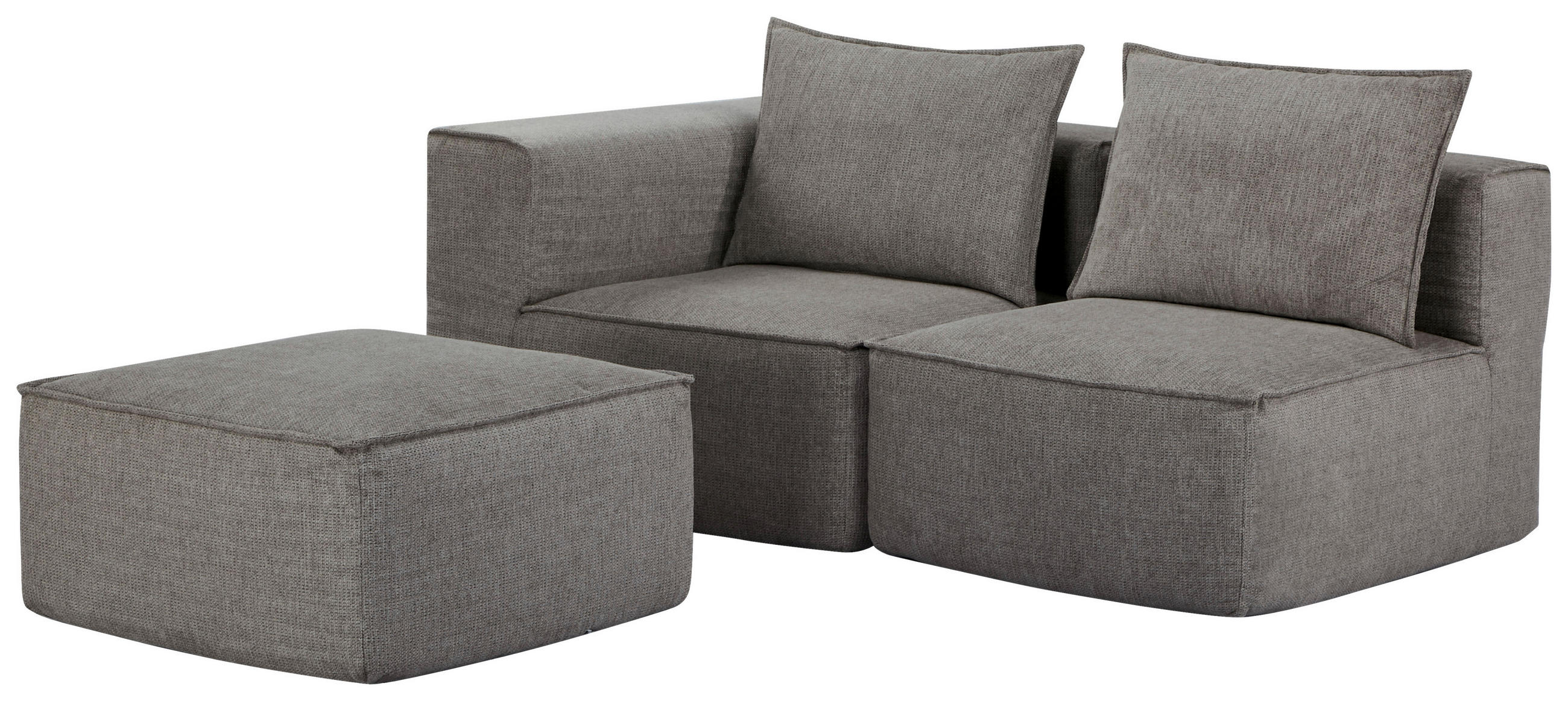 SOFAELEMENT Webstoff Taupe  - Taupe/Weiß, Design, Kunststoff/Textil (90/80/90cm) - Carryhome