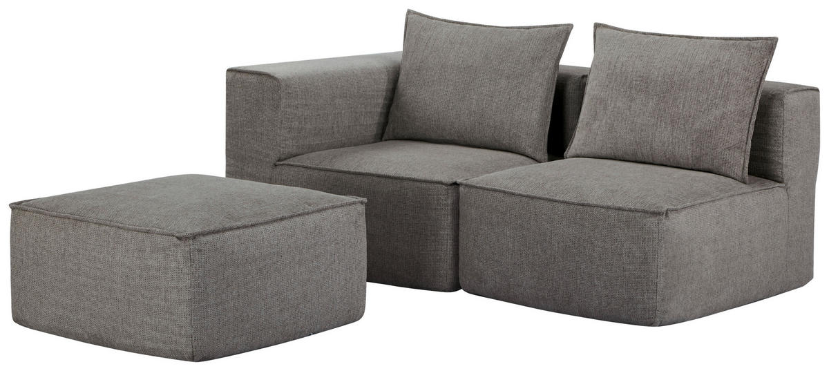 SOFAELEMENT Webstoff Taupe  - Taupe/Weiß, Design, Kunststoff/Textil (90/80/90cm) - Carryhome