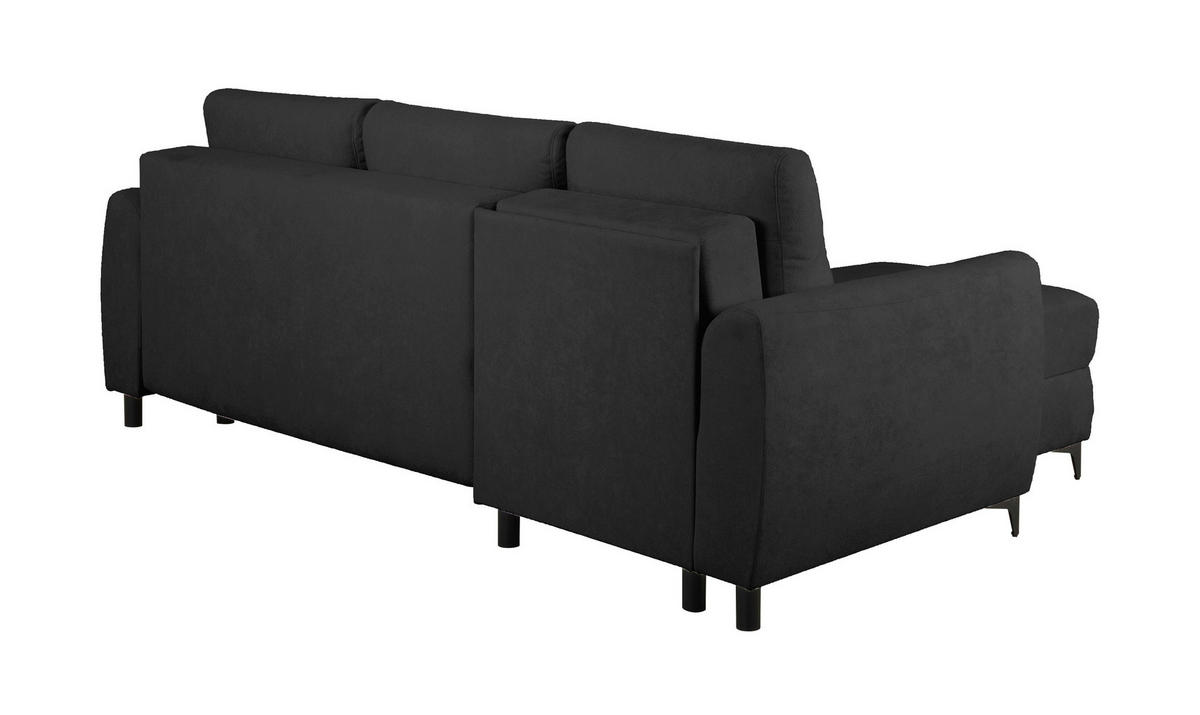 ECKSOFA Moli Anthrazit Bouclé  - Anthrazit/Schwarz, Design, Textil/Metall (236/148cm) - MID.YOU