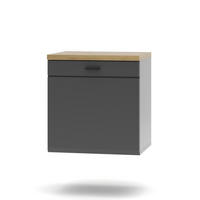 LOWBOARD  in 50/53/40 cm  - Schwarz/Graphitfarben, Design, Holzwerkstoff/Metall (50/53/40cm) - MID.YOU