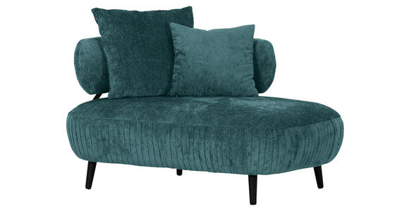 RÉCAMIERE Belisa in Chenille Türkis  - Türkis/Schwarz, Design, Holz/Textil (110/85/170cm) - Landscape