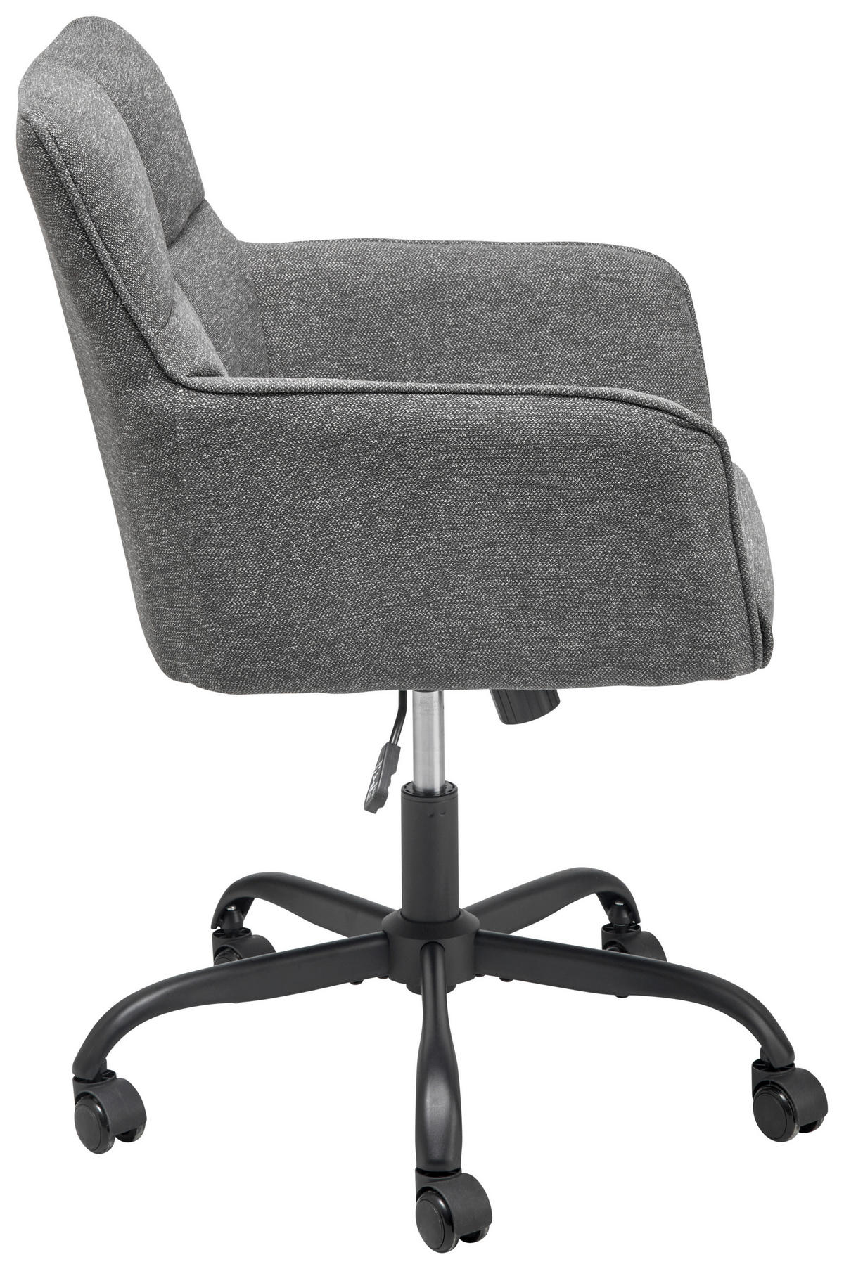 DREHSTUHL  in Leinenoptik Dunkelgrau  - Dunkelgrau/Schwarz, LIFESTYLE, Holz/Kunststoff (59/83-91/62.5cm) - MID.YOU