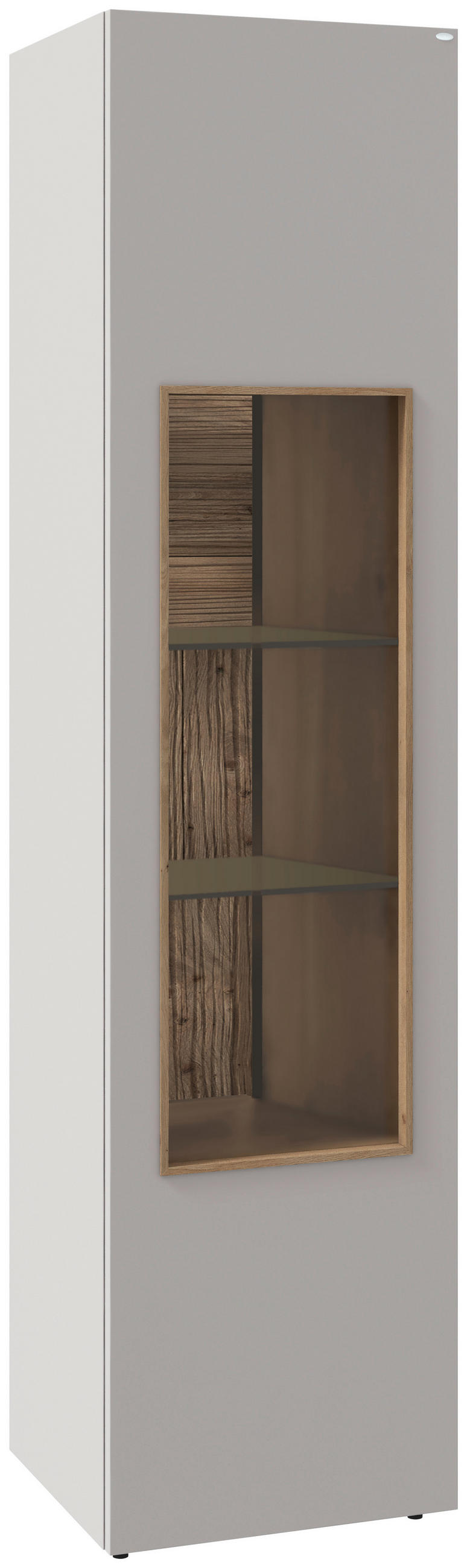 VITRINE  in furniert Wildeiche Taupe, Wildeiche - Taupe/Wildeiche, Design, Glas/Holz (48/194/45cm) - Voglauer