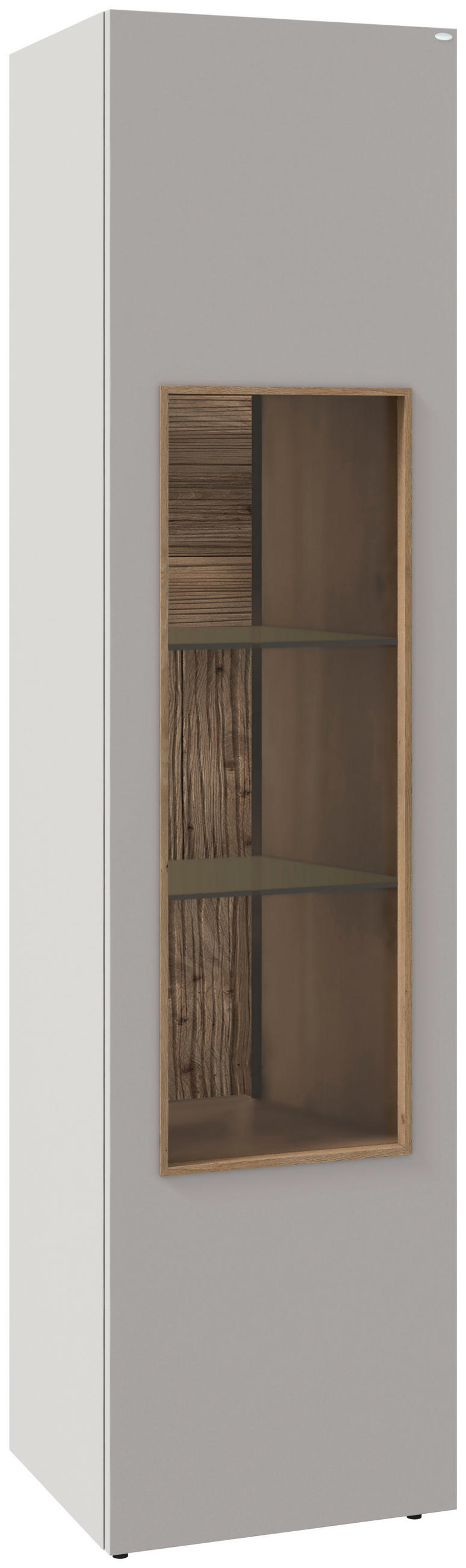 VITRINE  in furniert Wildeiche Taupe, Wildeiche - Taupe/Wildeiche, Design, Glas/Holz (48/194/45cm) - Voglauer