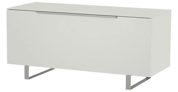 LOWBOARD Weiß, Alufarben  110/66/45 cm  - Alufarben/Weiß, Design, Glas/Holzwerkstoff (110/66/45cm) - Moderano