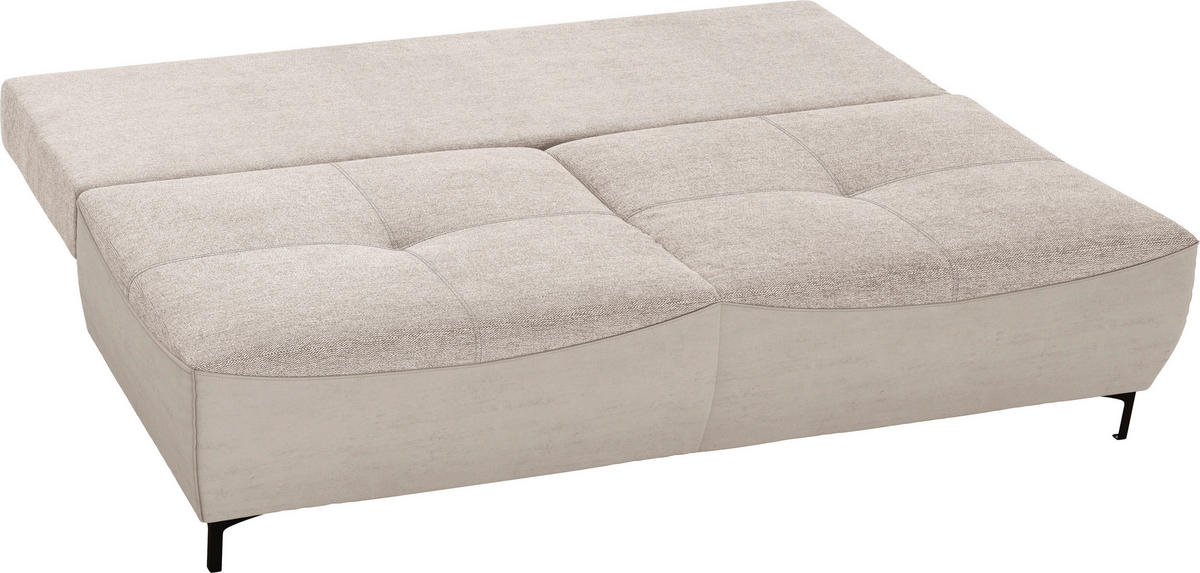 SCHLAFSOFA  mit Schlafen auf Sitzhöhe, Rücken echt Struktur Creme  - Creme/Schwarz, Design, Textil/Metall (197/94/96cm) - MID.YOU