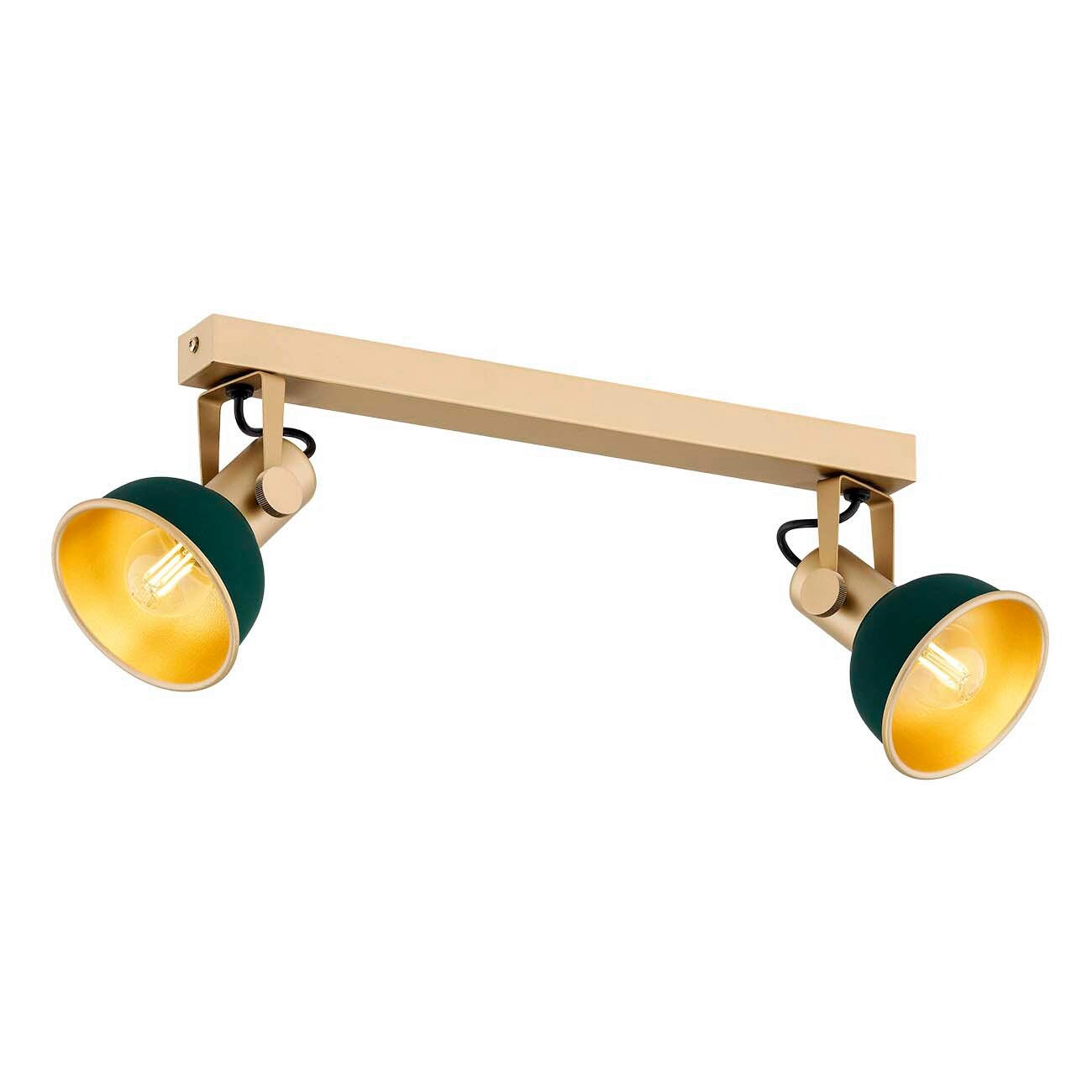 DECKENLEUCHTE Argon Lenora 19,5/14/54 cm   - Goldfarben/Grün, KONVENTIONELL, Metall (19,5/14/54cm)