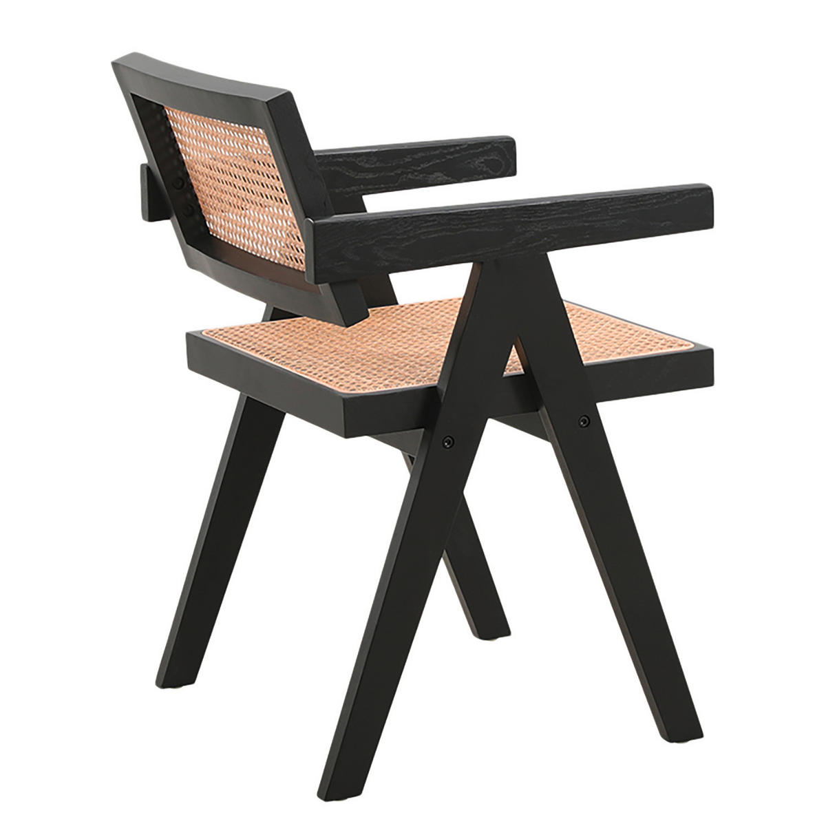 STOL MED ARMSTÖD  - svart/naturfärgad, Lifestyle, trä (51/78/53cm) - home24