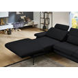ECKSOFA in Echtleder Anthrazit  180/310 cm  - Anthrazit/Schwarz, Design, Leder/Metall (180/310cm) - Dieter Knoll