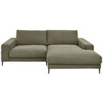 ECKSOFA  in Feincord Olivgrün  253/177 cm  - Schwarz/Olivgrün, Design, Textil/Metall (253/177cm) - Dieter Knoll