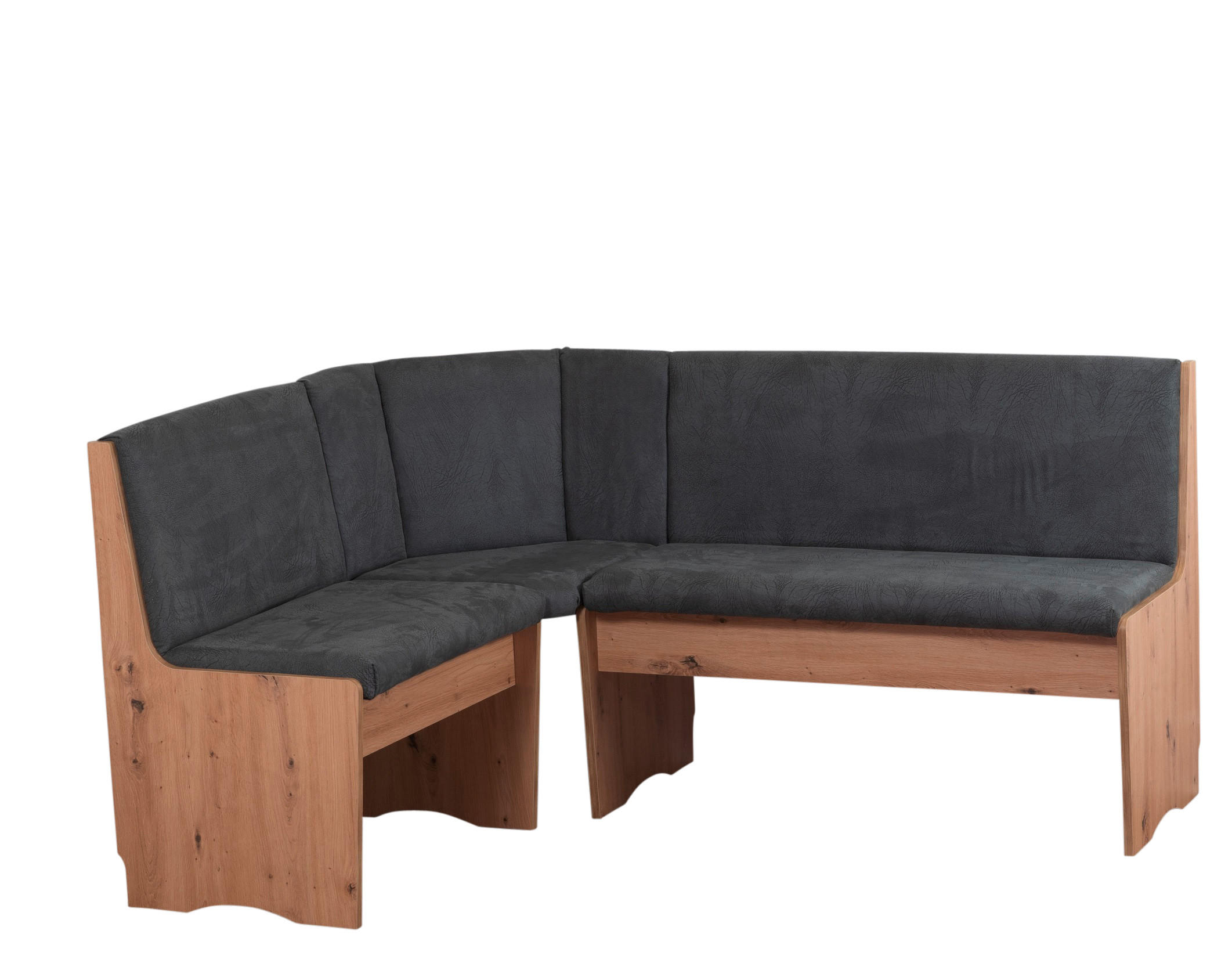 ECKBANKGRUPPE Mikrofaser Grau, Eiche Artisan  - Eiche Artisan/Grau, KONVENTIONELL, Holz/Textil (125/89/165cm) - MID.YOU