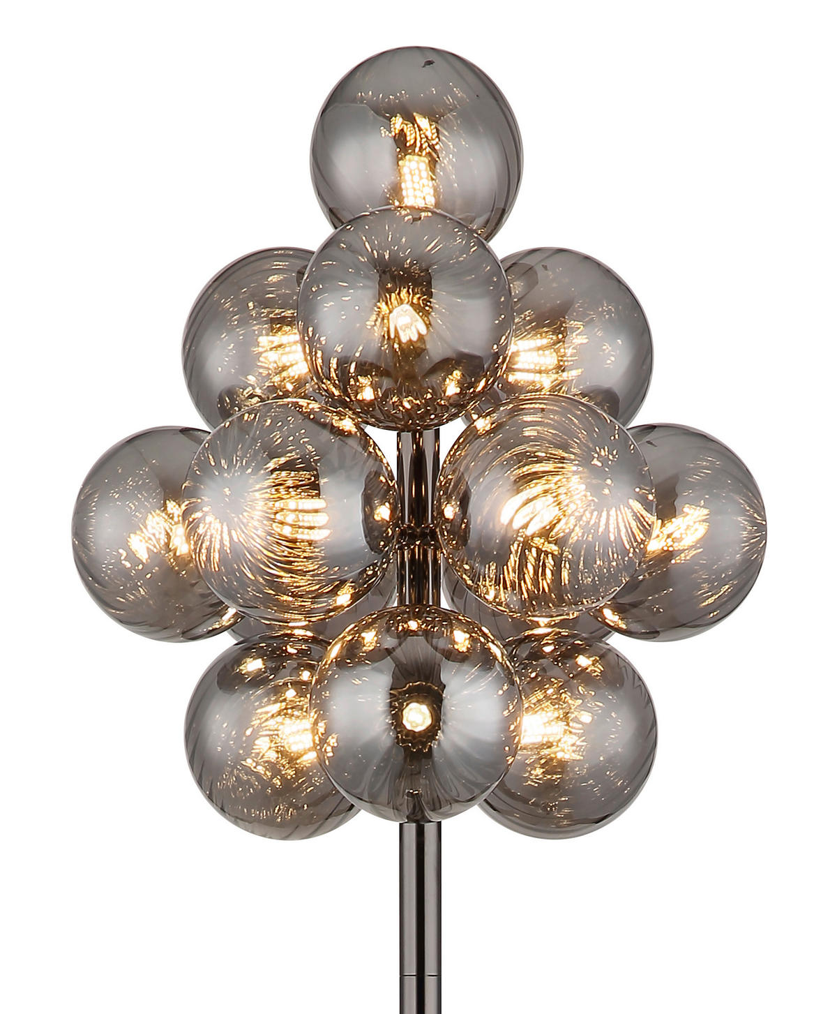 STEHLEUCHTE - Schwarzchrom/Schwarz, Design, Glas/Kunststoff (39,5/160cm) - Globo