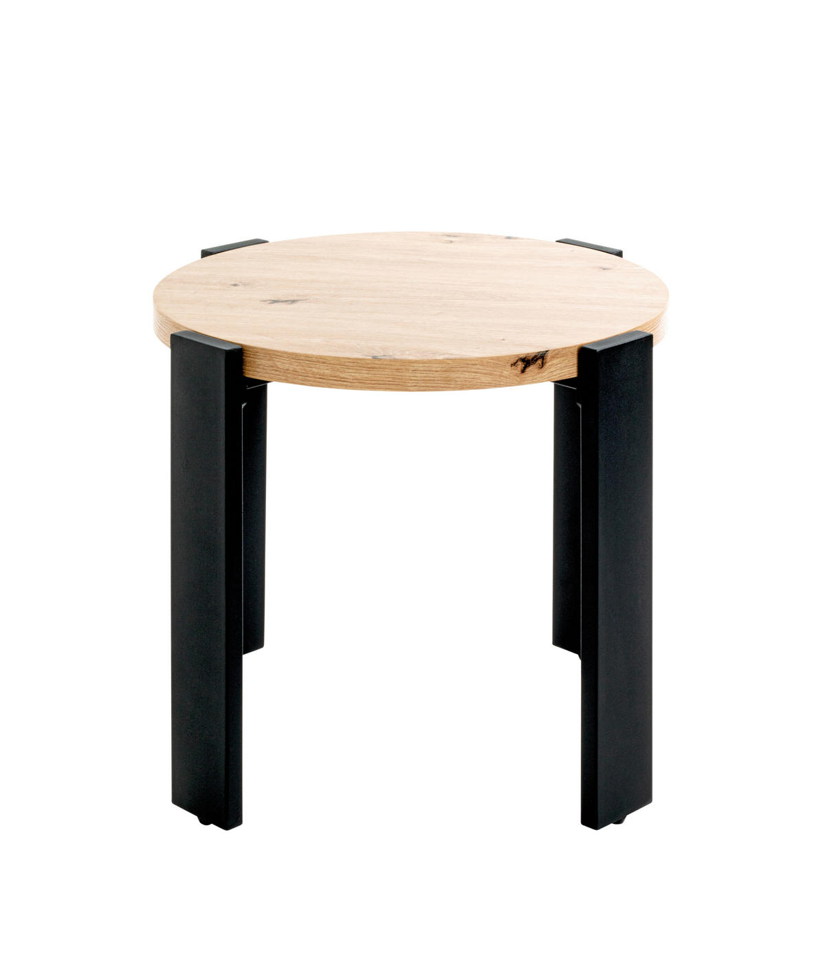 BEISTELLTISCH 50/50/46 cm Eichefarben rund  - Eichefarben/Schwarz, Trend, Holzwerkstoff/Metall (50/50/46cm)