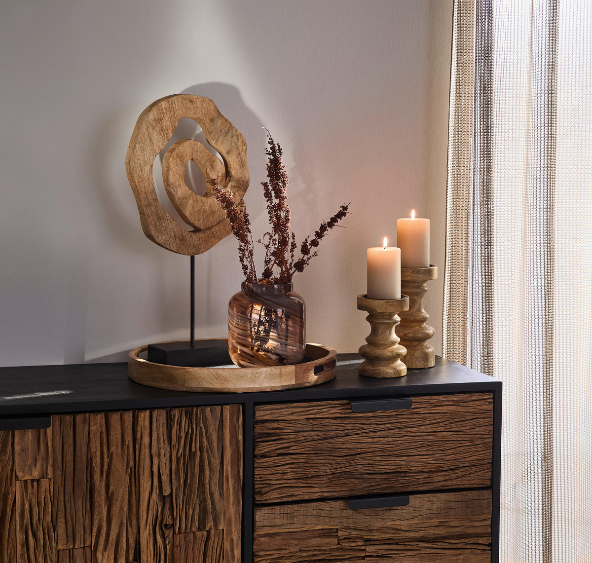 SERVIERTABLETT Holz Mangoholz  - Braun, LIFESTYLE, Holz (40/4,75cm) - Ambia Home