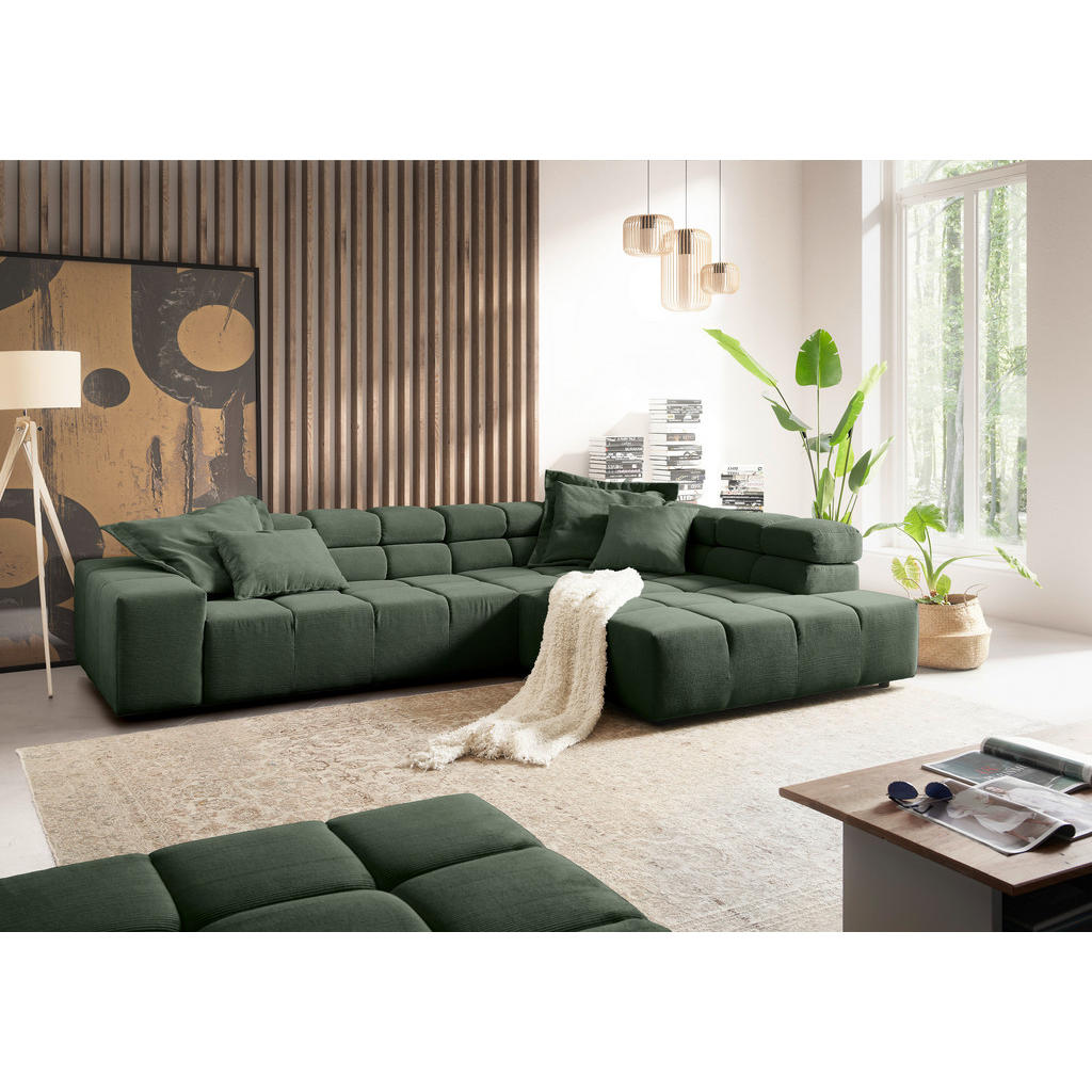 Thumbnail - Hom`in Hocker, Olivgrün, Textil, quadratisch, 107x39x107 cm, Blauer Engel, Goldenes M, Dgm, Oeko-Tex® Standard 100, Lede...