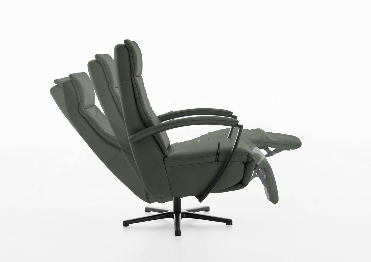 RELAXSESSEL in Leder Dunkelgrün  - Dunkelgrün/Schwarz, Design, Leder/Metall (76/112/83cm) - Beldomo Speed