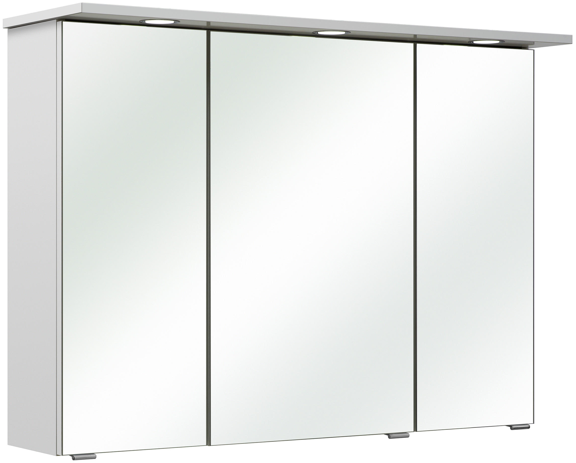 SPIEGELSCHRANK 96/70/18 cm  - Chromfarben/Weiß, KONVENTIONELL, Glas/Holzwerkstoff (96/70/18cm) - Xora