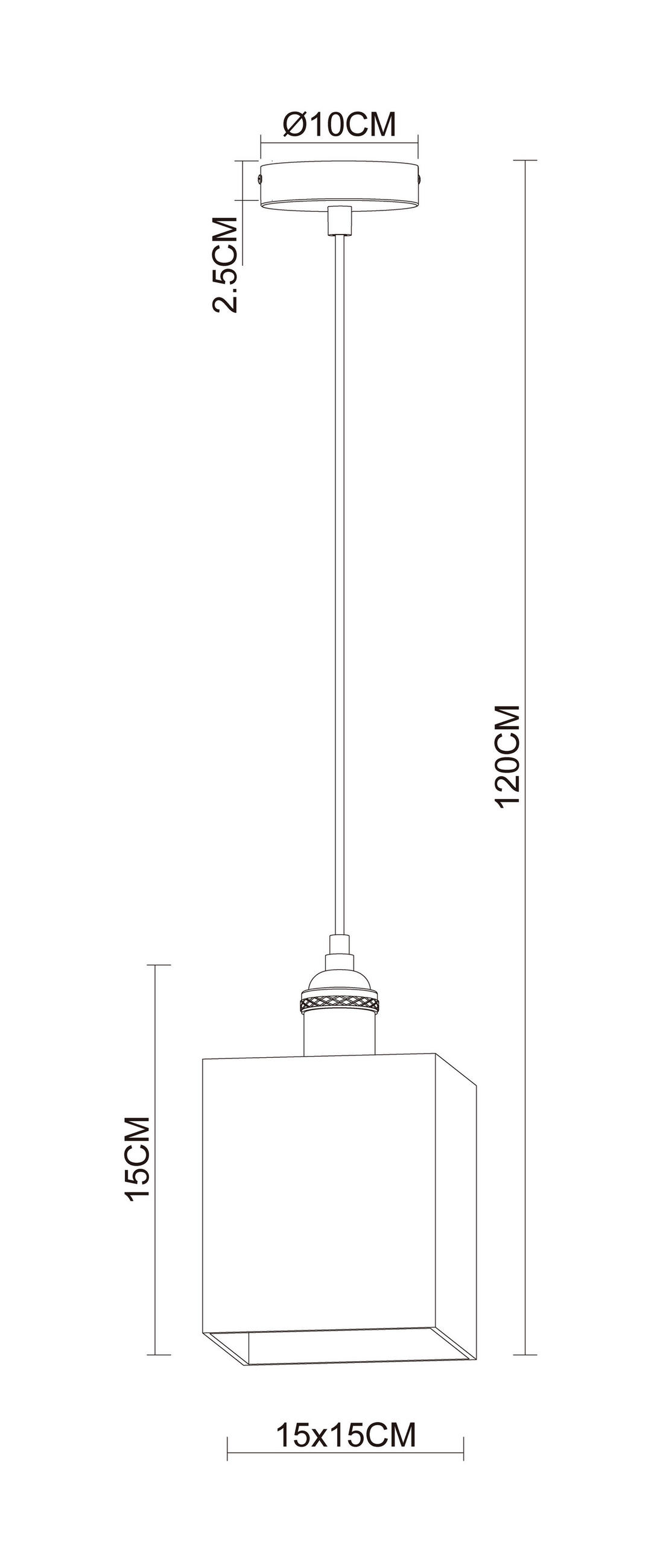 HÄNGELEUCHTE 15/15/120 cm  - Beige, Design, Stein/Metall (15/15/120cm) - Collet's Monde