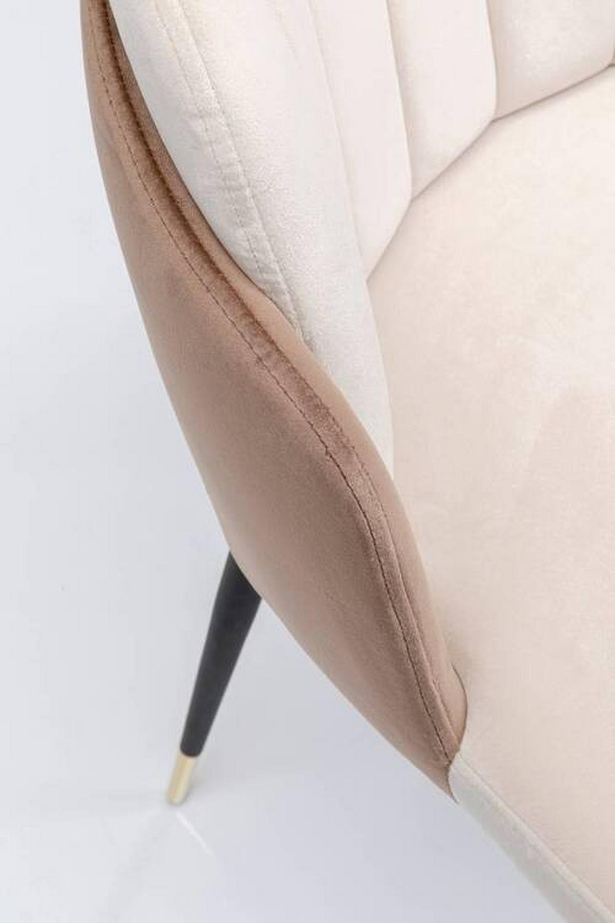 STUHL Samt Schwarz, Goldfarben, Beige  - Beige/Goldfarben, Design, Textil/Metall (52/81/58cm) - Kare-Design