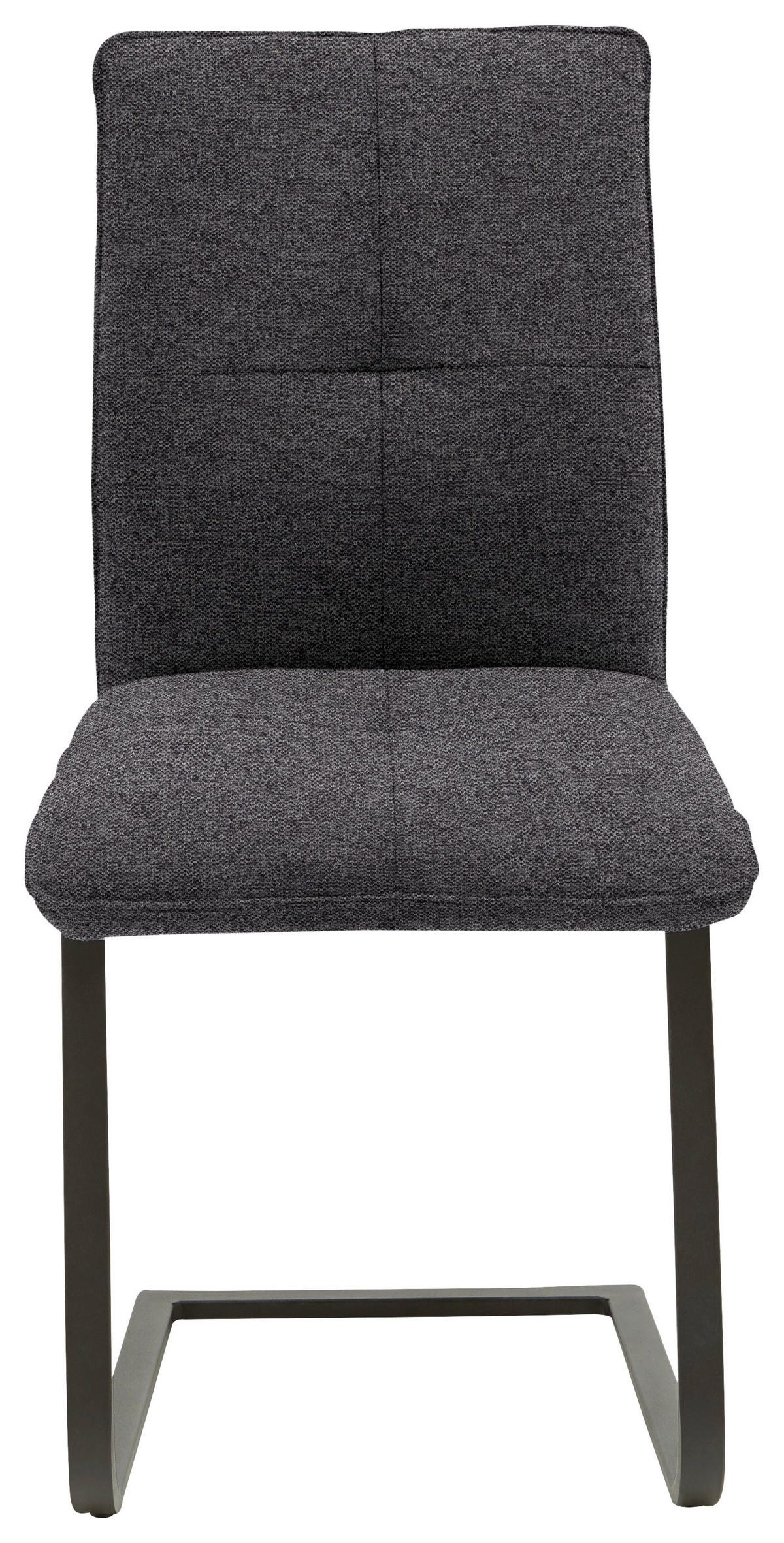 SCHWINGSTUHL  in Stahl Flachgewebe  - Anthrazit/Schwarz, Design, Textil/Metall (46/95/62cm) - Dieter Knoll