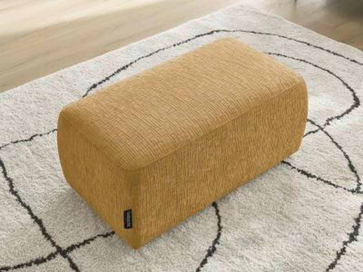 HOCKER ATILLA Struktur Gelb  - Gelb/Schwarz, MODERN, Kunststoff/Textil (92/44/48cm)