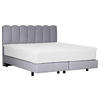 BOXSPRINGBETT 180/200 cm,  in Hellgrau, Topper, Matratzen, H3 = fest  - Hellgrau/Schwarz, Design, Holzwerkstoff/Textil (180/200cm) - Esposa