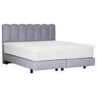BOXSPRINGBETT 180/200 cm,  in Hellgrau, Topper, Matratzen, H3 = fest  - Hellgrau/Schwarz, Design, Holzwerkstoff/Textil (180/200cm) - Esposa