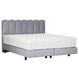 BOXSPRINGBETT 180/200 cm,  in Hellgrau, Topper, Matratzen, H3 = fest  - Hellgrau/Schwarz, Design, Holzwerkstoff/Textil (180/200cm) - Esposa