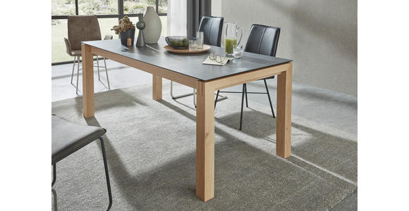 ESSTISCH in Holz, Kunststoff 180(270)/90/76 cm  - Eichefarben/Graphitfarben, Design, Holz/Kunststoff (180(270)/90/76cm) - Dieter Knoll