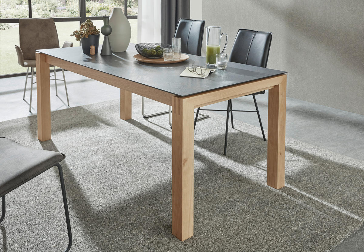 ESSTISCH in Holz, Kunststoff 180(270)/90/76 cm  - Eichefarben/Graphitfarben, Design, Holz/Kunststoff (180(270)/90/76cm) - Dieter Knoll