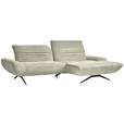 ECKSOFA  in Chenille Beige  280/170-195 cm  - Beige/Schwarz, Design, Textil/Metall (280/170-195cm) - Dieter Knoll