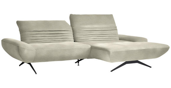 ECKSOFA  in Chenille Beige  280/170-195 cm  - Beige/Schwarz, Design, Textil/Metall (280/170-195cm) - Dieter Knoll