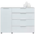 SIDEBOARD  in 135/101/40,5 cm  - Chromfarben/Weiß Hochglanz, Basics, Glas/Holzwerkstoff (135/101/40,5cm) - Voleo