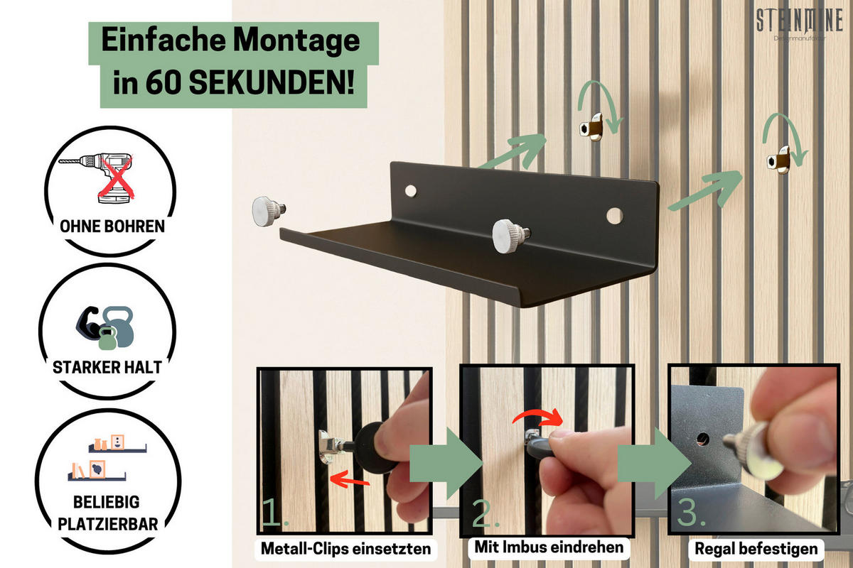 AKUSTIKPANEEL  - Schwarz, Basics, Metall (24/13/8,5cm)