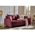 SCHLAFSOFA in Webstoff Dunkelrot  - Eichefarben/Dunkelrot, Design, Holz/Textil (227/98/113cm) - Carryhome