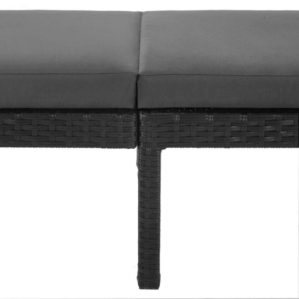 ZAHRADNÍ LEHÁTKO kov, plast, textil - černá, Moderní, kov/textil (59/33/198cm) - Modante