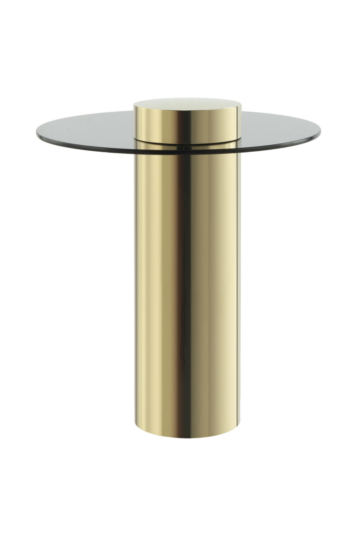 BEISTELLTISCH 46/46/52 cm Grau, Goldfarben rund  - Goldfarben/Grau, Design, Glas/Metall (46/46/52cm) - Kayoom