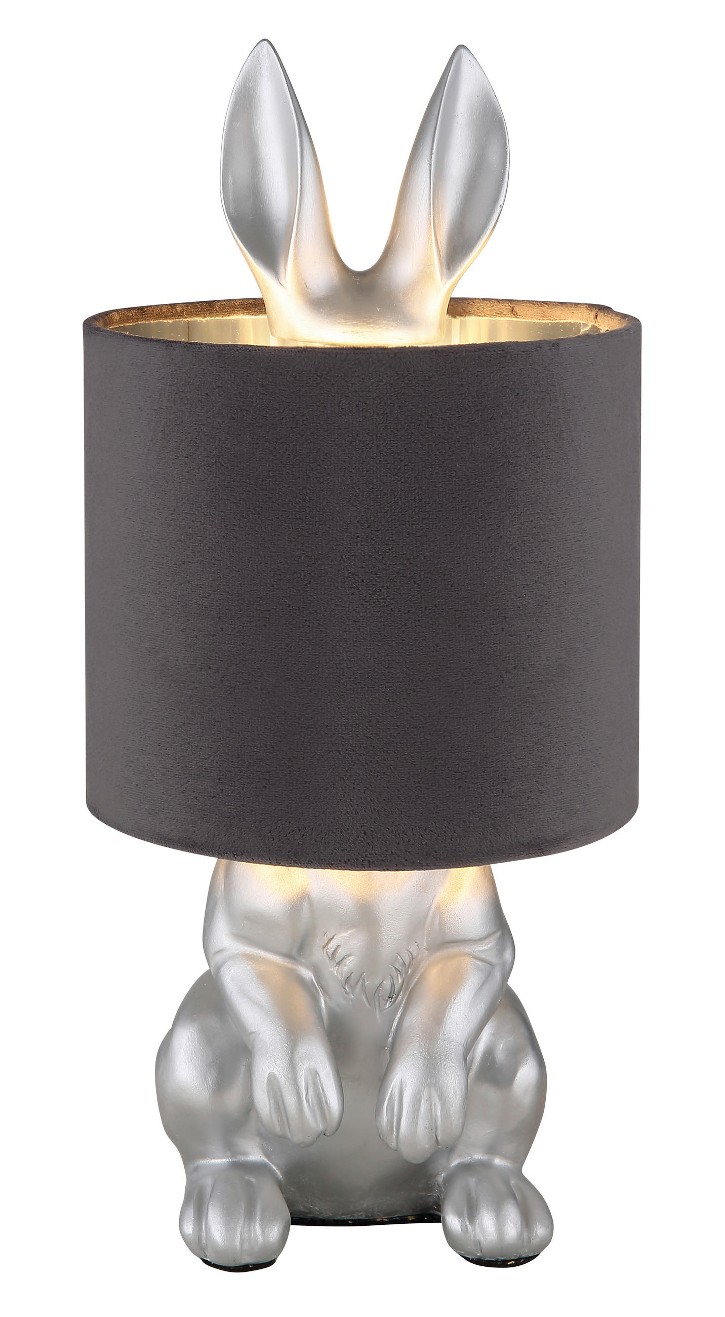 STOLNÍ LAMPA, E27, 18/18/41 cm - šedá/černá, Trend, plast (18/18/41cm) - Globo