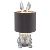 STOLNÍ LAMPA, E27, 18/18/41 cm - šedá/černá, Trend, plast (18/18/41cm) - Globo