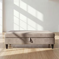 HOCKER in Textil Taupe  - Taupe/Schwarz, Basics, Kunststoff/Textil (130/43/69cm) - Livetastic