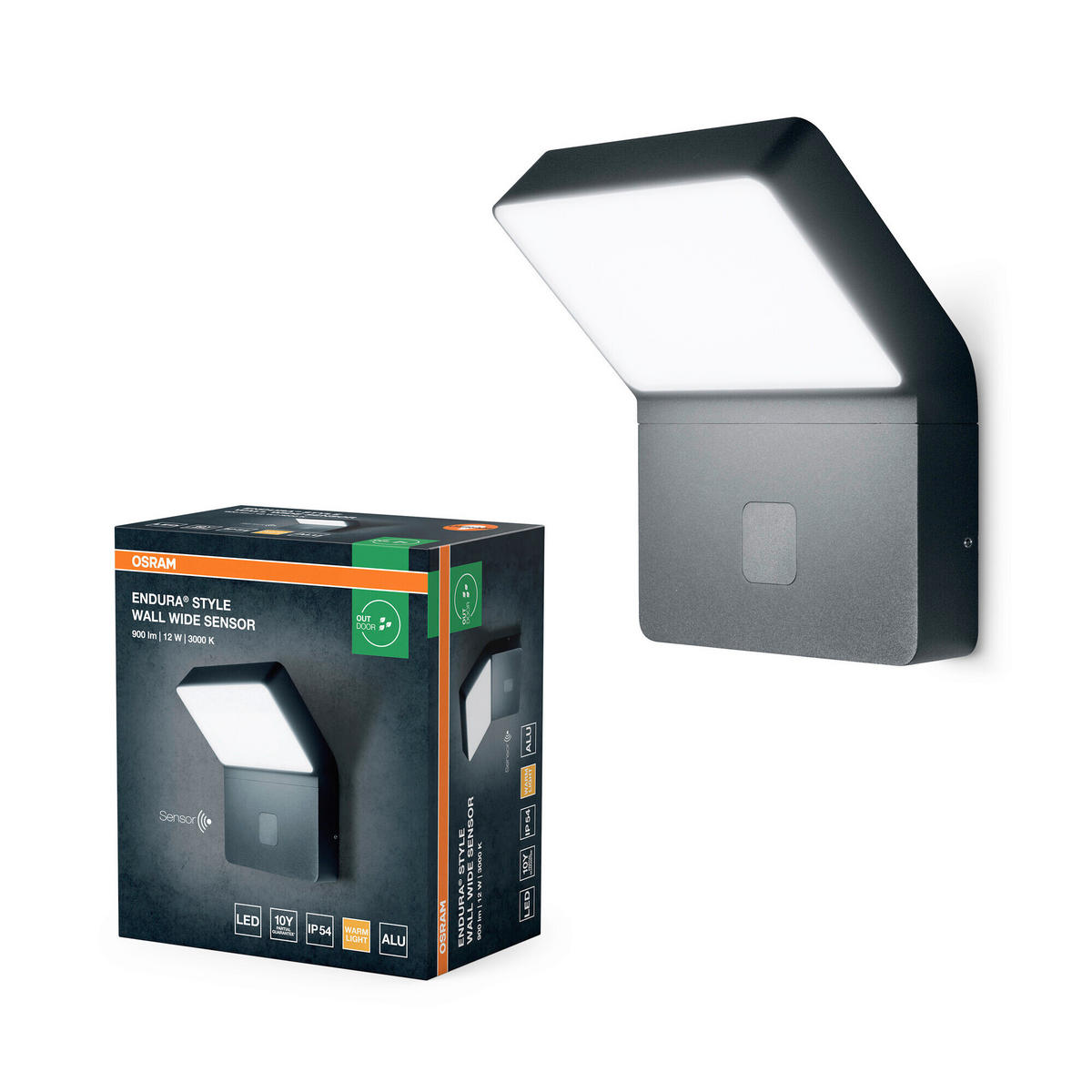 LED-AUßENLEUCHTE 11,8/17,6/21,2 cm   - Dunkelgrau, Basics, Kunststoff/Metall (11,8/17,6/21,2cm) - Osram